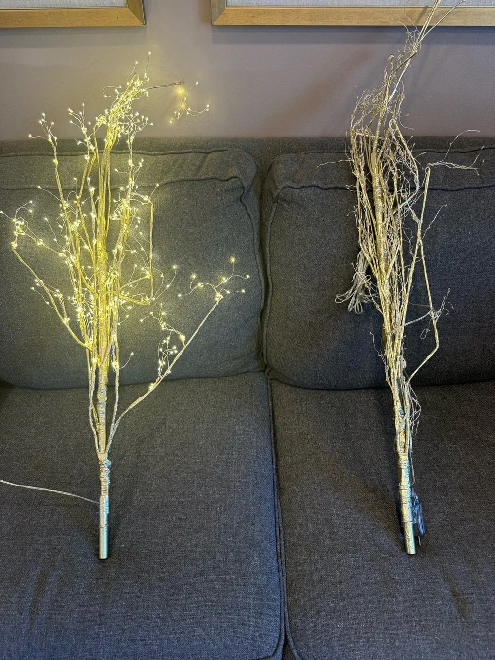 2-Gold LED Decorative Branches - Home Accents